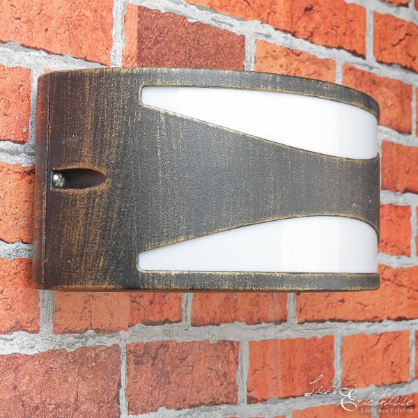 Applique murale moderne extérieure or noir en aluminium