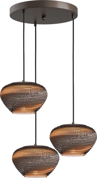 Pendelleuchte blendarm Karton Kakao Natur E27 B:24 cm