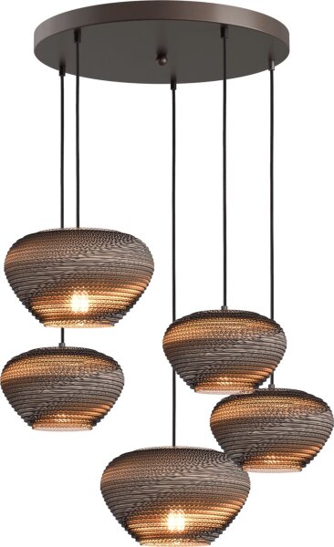 Pendelleuchte blendarm Karton Kakao Natur E27 L:50 cm
