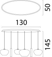 Hängeleuchte Karton Kakao Natur E27 GU10 L:130 cm