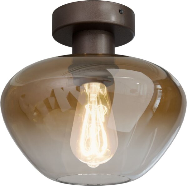 Deckenleuchte blendarm Glas Kakao Gold E27 Ø24 cm