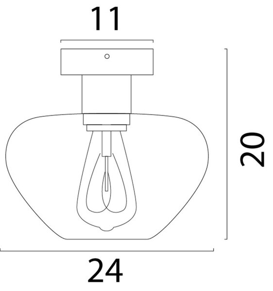 Deckenleuchte blendarm Glas Kakao Gold E27 Ø24 cm