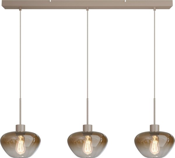 Hängelampe Glas Beige Gold E27 L:100 cm Farbverlauf