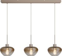 H&auml;ngelampe Glas Beige Gold E27 L:100 cm Farbverlauf