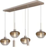 Pendelleuchte Glas Beige Gold E27 GU10 L:130 cm