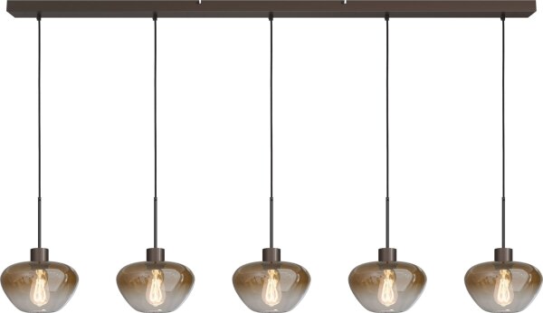 Hängelampe Glas Kakao Gold E27 L:160 cm Farbverlauf