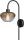 Wandlampe Glas Metall Schwarz Gold E27 H:61 cm Modern