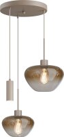 Pendelleuchte Glas Beige Gold E27 GU10 &Oslash;35 cm rund