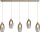 Pendelleuchte Glas Beige Gold E27 L:130 cm oval