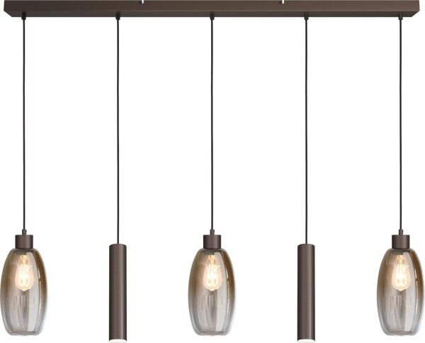 Hängelampe Glas Kakao Gold E27 GU10 L:130 cm oval