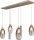 Hängelampe Glas Beige Gold E27 GU10 L:130 cm oval