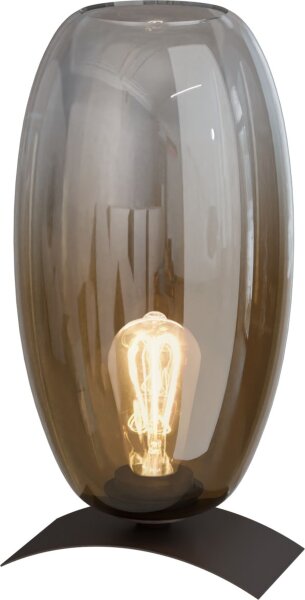 Tischlampe Aluminium Glas Kakao Gold E27 H:37 cm