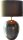 Tischlampe Keramik Stoff Silber Kaffeebraun E27 H:64 cm