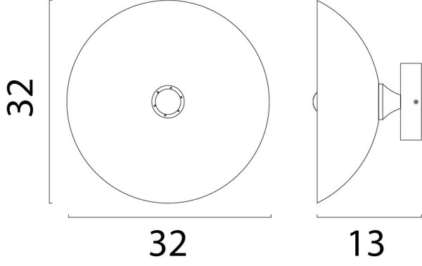 Wandleuchte blendarm indirekt Kakao E27 B:32 cm rund