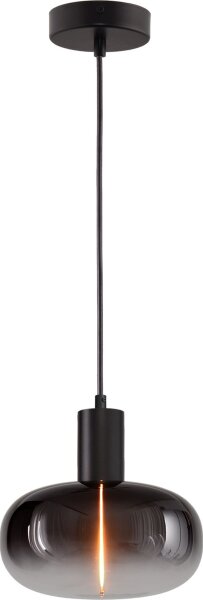 Pendelleuchte Glas Modern Schwarz E27 Ø11 cm rund
