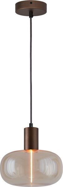 Pendelleuchte Modern Glas Metall Kakao Gold E27 Ø11 cm