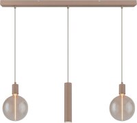 H&auml;ngeleuchte Glas Metall Beige Gold E27 GU10 L:100 cm