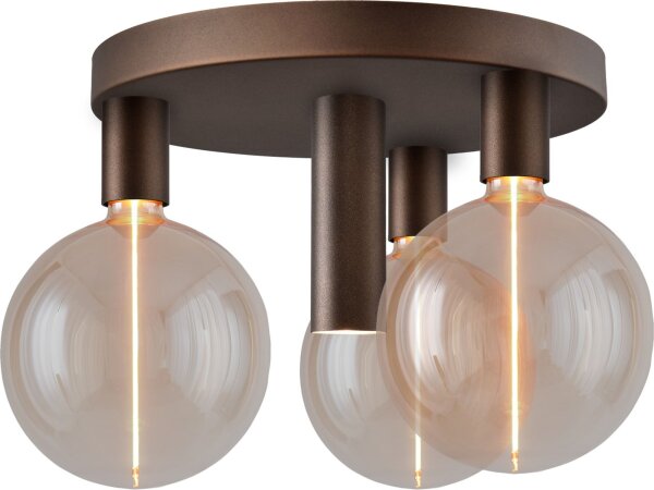 Deckenleuchte Glas Kakao Gold E27 GU10 H:15 cm rund