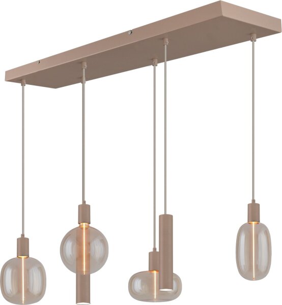 Pendelleuchte Glas Beige Gold E27 GU10 L:100 cm
