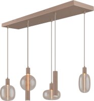 Pendelleuchte Glas Beige Gold E27 GU10 L:100 cm