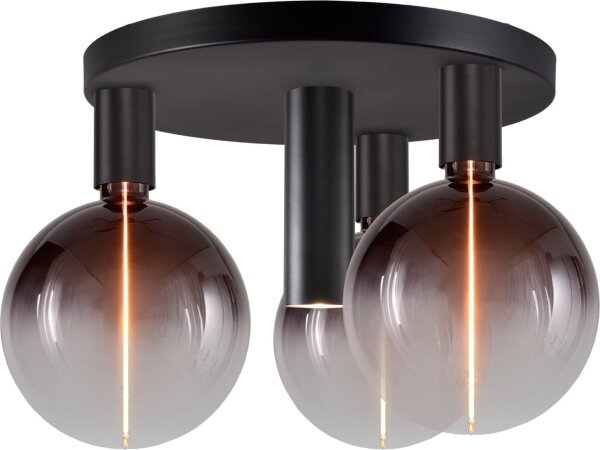 Deckenleuchte Glas Schwarz E27 GU10 H:15 cm Zylinder