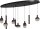 H&auml;ngelampe Metall Glas Schwarz E27 GU10 L:160 cm oval