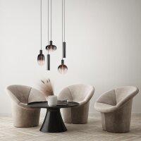 H&auml;ngelampe Glas Schwarz E27 GU10 B:50 cm Zylinder