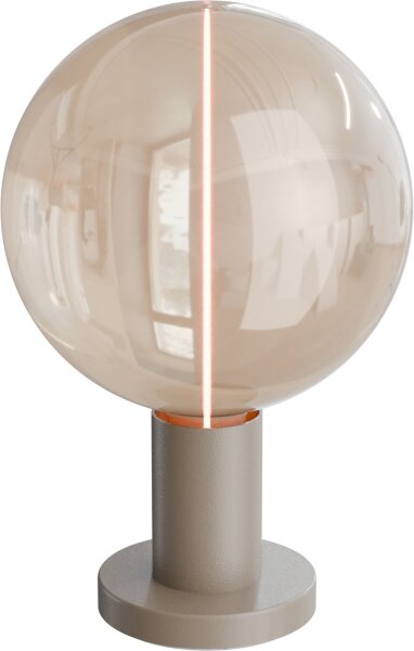 Tischlampe Glas Beige Gold E27 H:10,2 cm Zylinder