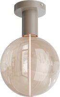 Deckenleuchte Glas Beige Gold E27 H:11 cm Zylinder