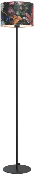 Stehlampe blendarm Stoff Schwarz Bunt E27 H:130 cm