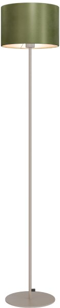 Stehleuchte Stoff Beige Grün E27 H:130 cm antik