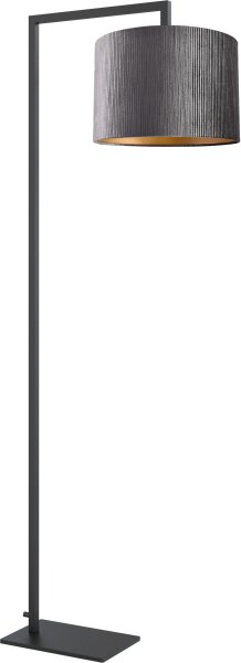 Stehlampe Stoff Metall Schwarz Anthrazit E27 H:160 cm
