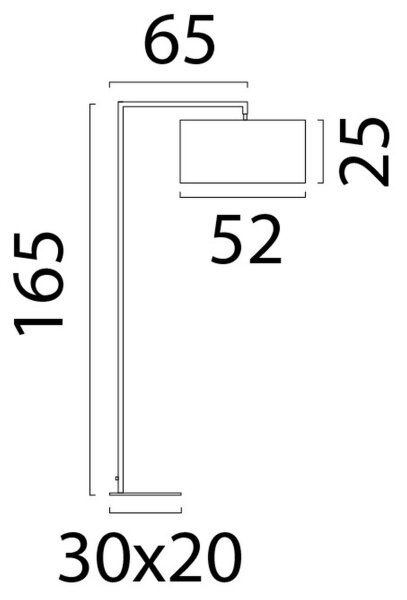 Stehleuchte Stoff Metall Kakao Rostbraun E27 H:165 cm