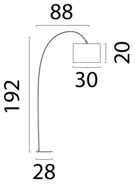 Bogenlampe Stoff Beige Natur hell E27 H:192 cm XXL