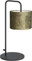 Tischlampe Stoffschirm Metall Schwarz E27 H:51,4 cm