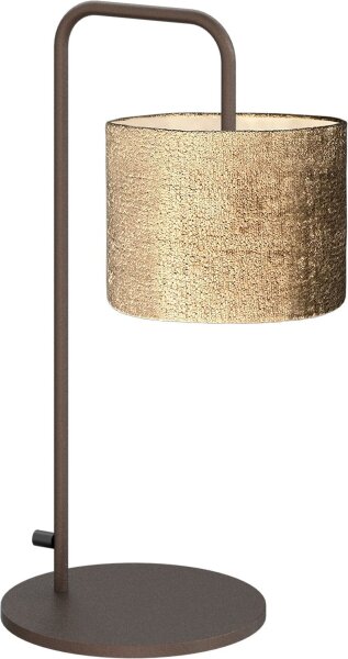 Tischlampe blendarm Stoff Kakao E27 B:17,5 cm rund