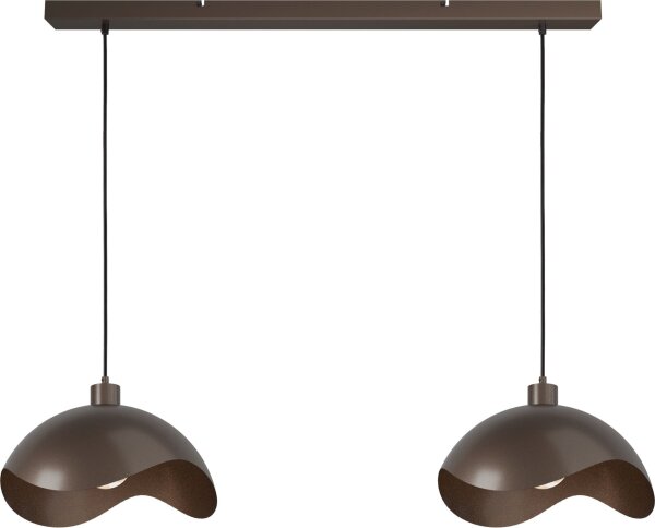 Hängelampe blendarm Kakao E27 L:100 cm geschwungen