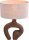 Tischlampe Holz Stoff Natur Beige E27 B:23 cm Japandi