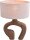 Tischleuchte Holz Stoff Natur Beige E27 H:59 cm oval