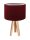 Lampe de table Abat-jour Rouge Argent Bois Tripode 46cm R&eacute;tro