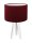 Lampe de table Bois Bordeaux Blanc Tripode R&eacute;tro 46cm