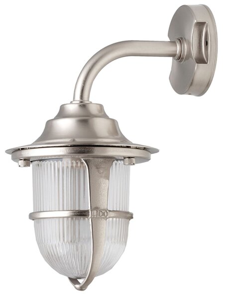 Lampe de bateau en laiton nickelé Verre cannelé IP64 extérieur