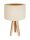 Lampe de table AYLMER Cr&egrave;me Or R&eacute;tro Tr&eacute;pied 46cm Bois