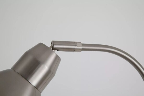 Stehlampe Metall Nickel Weiß Fußschalter E27 H:145 cm