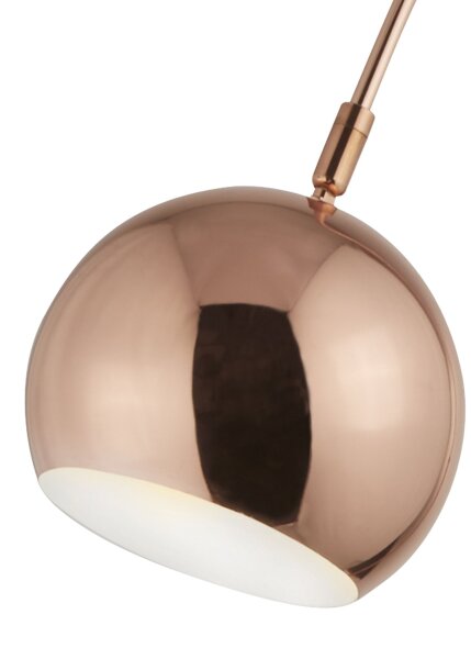 Bogenlampe Marmor Kupfer Weiß Fußschalter E27 H:148 cm