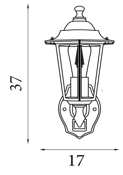 Außenwandlampe Glas Schwarz E27 IP44 Bewegungsmelder
