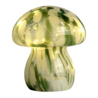 LED Tischleuchte 3000K Glas Gr&uuml;n Wei&szlig; H:15 cm...