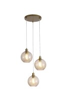 Pendelleuchte Glas Metall Gold Champagner E27 L:46 cm