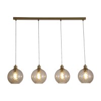 Pendelleuchte Glas Metall Gold Champagner E27 L:110 cm