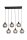 Pendelleuchte Metall Rauchglas Schwarz E27 L:95 cm